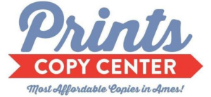 Prints Copy Center logo "Most Affordable Copies in Ames!"